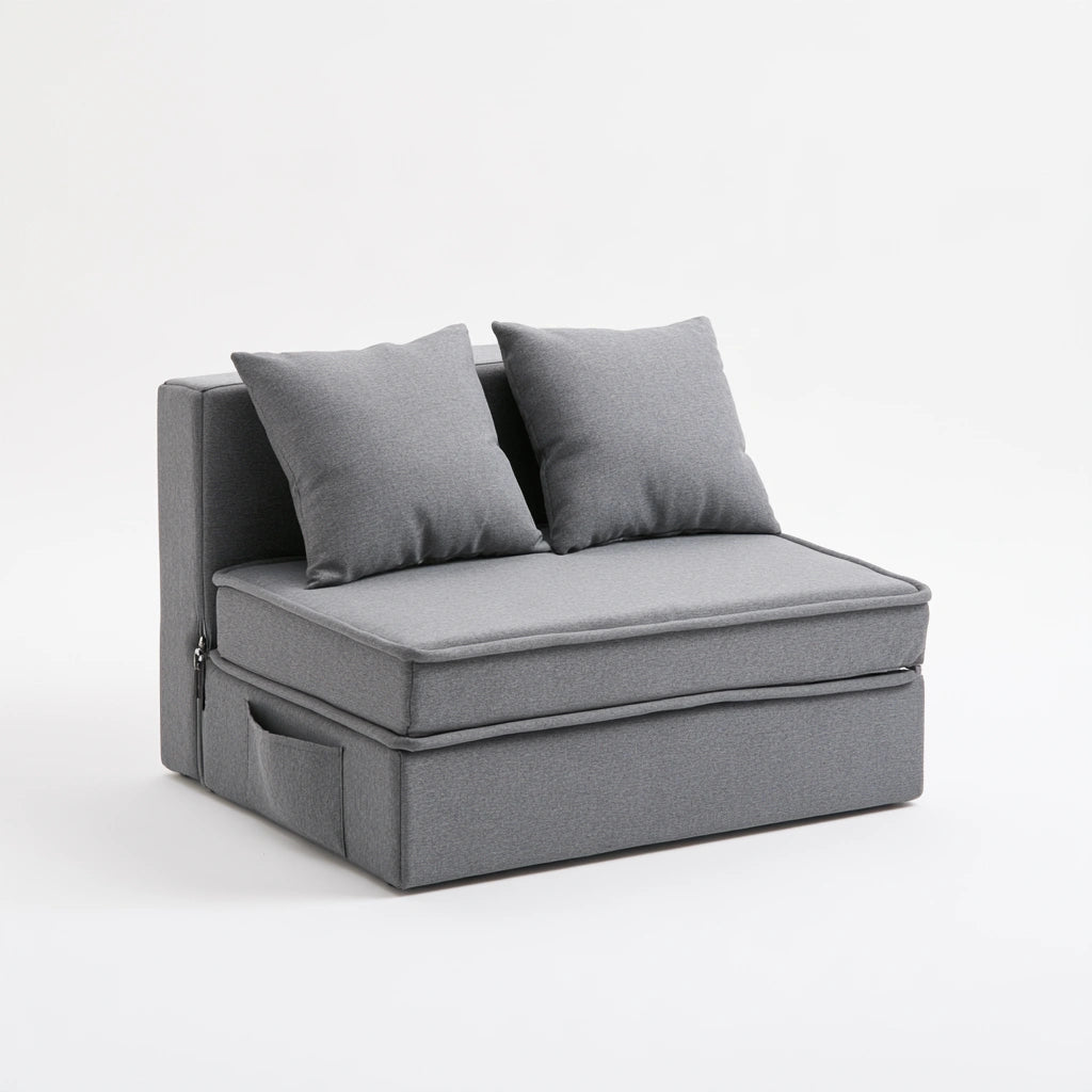 Nowoczesna sofa tapicerowana, składana konstrukcja, kolor: szary