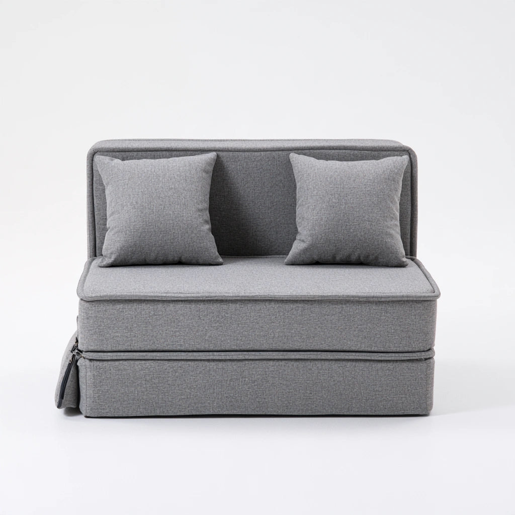 Nowoczesna sofa tapicerowana, składana konstrukcja, kolor: szary