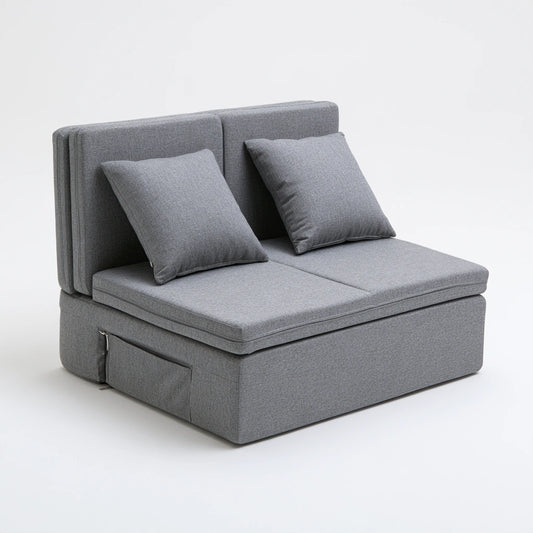 Nowoczesna sofa tapicerowana, składana konstrukcja, kolor: szary