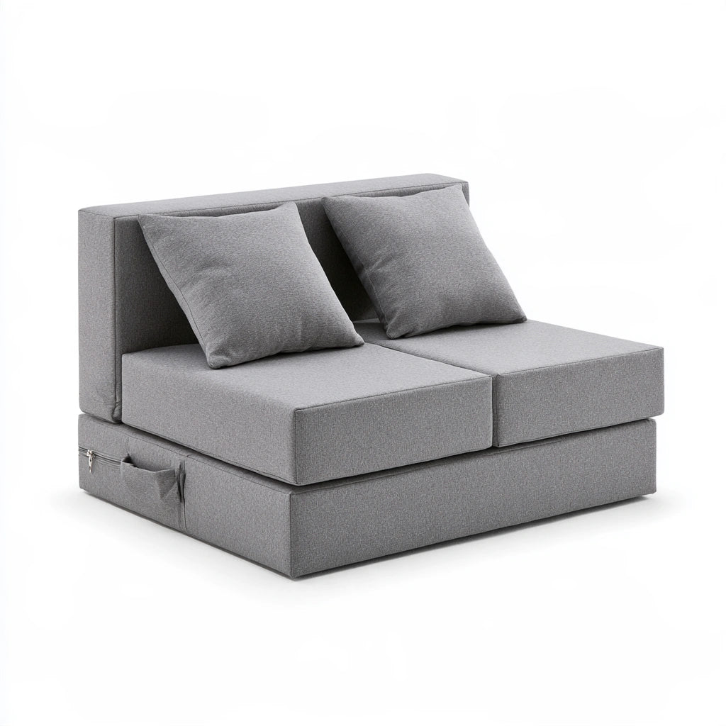 Nowoczesna sofa tapicerowana, składana konstrukcja, kolor: szary