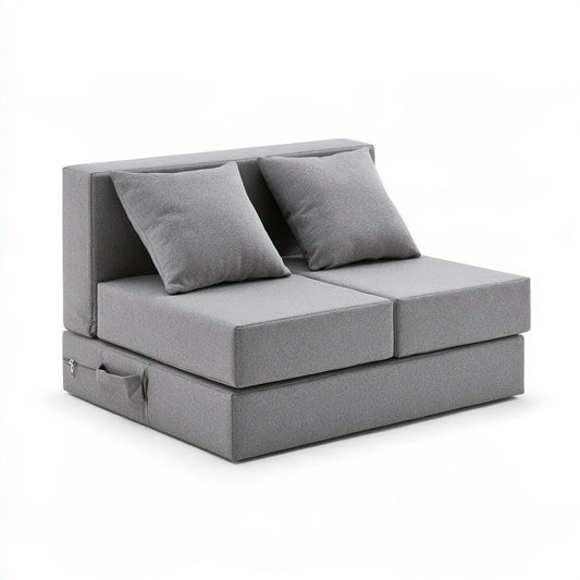 Nowoczesna sofa tapicerowana, składana konstrukcja, kolor: szary